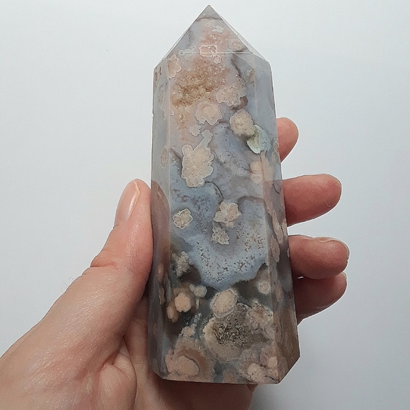 Blue/Pink Flower Agate Tower - Picture 3 of 5